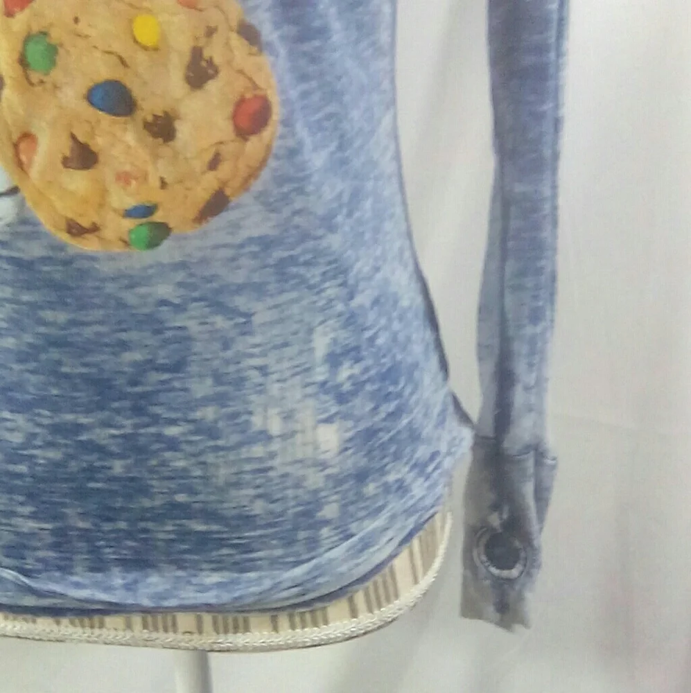 iscream Distressed Blue Long Sleeve BFFS Pajama Top Size XLarge / 16